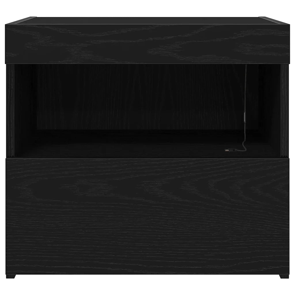 Armadio da Notte Rovere Nero 50 x 40 x 45 cm Legno multistrato 862184