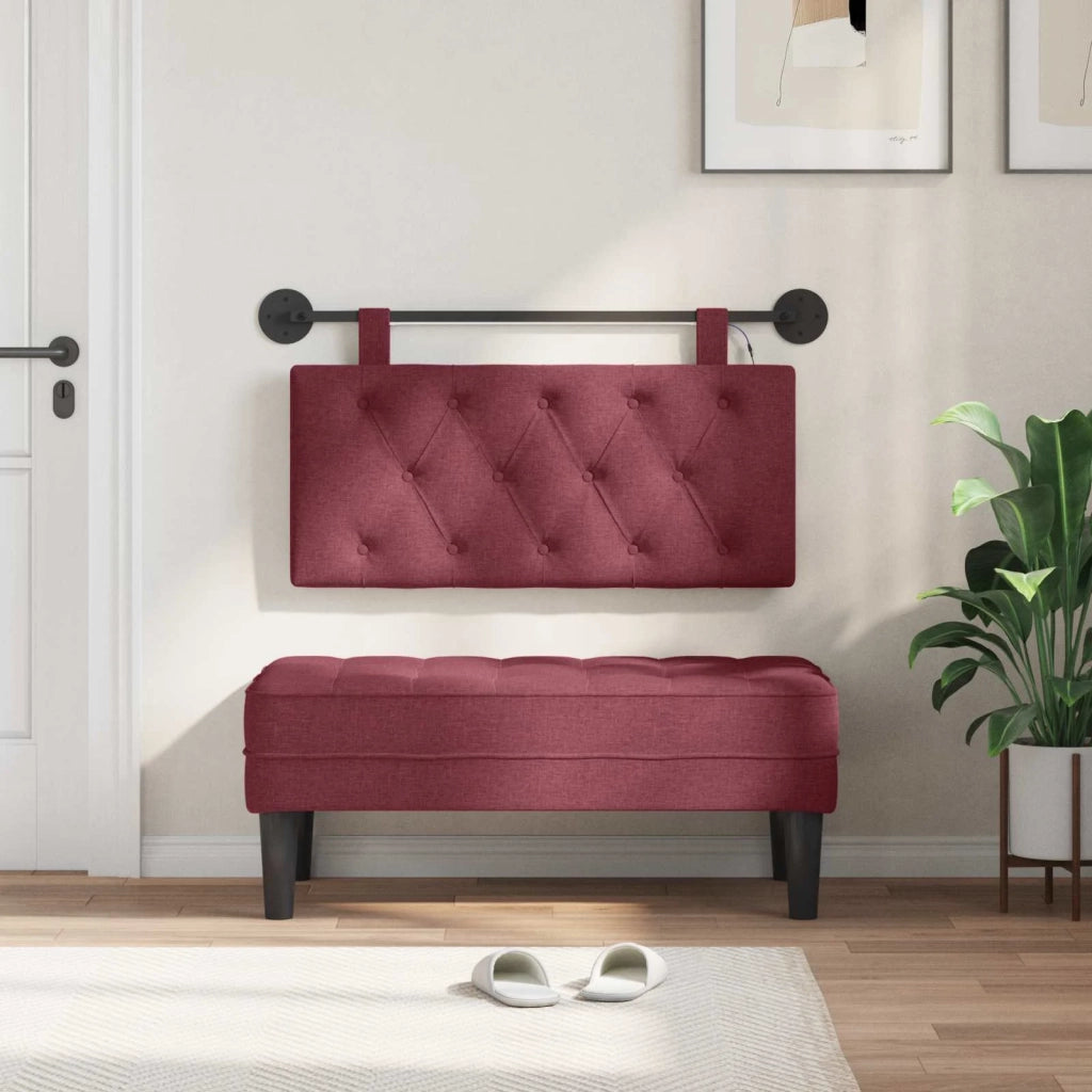Testiera | Testata sospesa Con luce LED Rosso Vino Tessuto