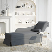 Sdraio con Capezzale e Bracciolo Destro in Velluto Grigio Scuro 4009783