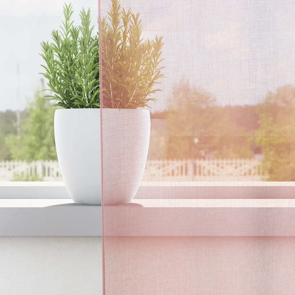 Tende in Voile con Occhielli 2 pz Rosa Chiaro 140x300 cm