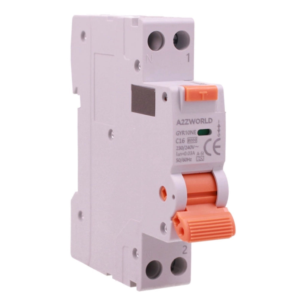 RCBO Interruttore Magnetotermico Differenziale Tipo A-SI Super Immunizzato, Curva C 1P+N 1M 6000A 30mA AC 230V IP20, GYR10N, Disponibili 6A 10A 16A 20A 25A 32A 40A (C16A)