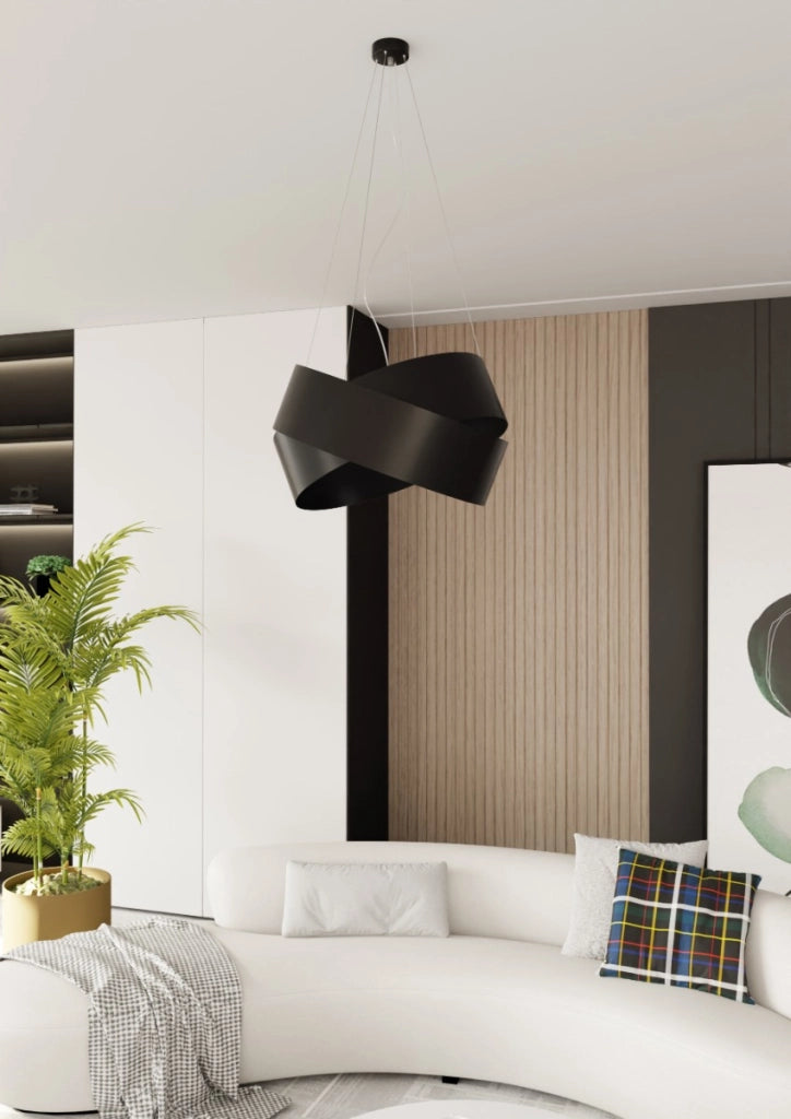 Lampada a sospensione Emibig Vieno nera metallo Ø50 2xE27