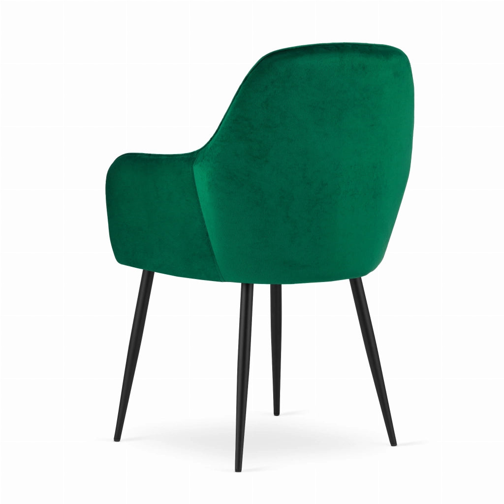 Sedia VALORA LUGO - Velluto verde con gambe nere x 2