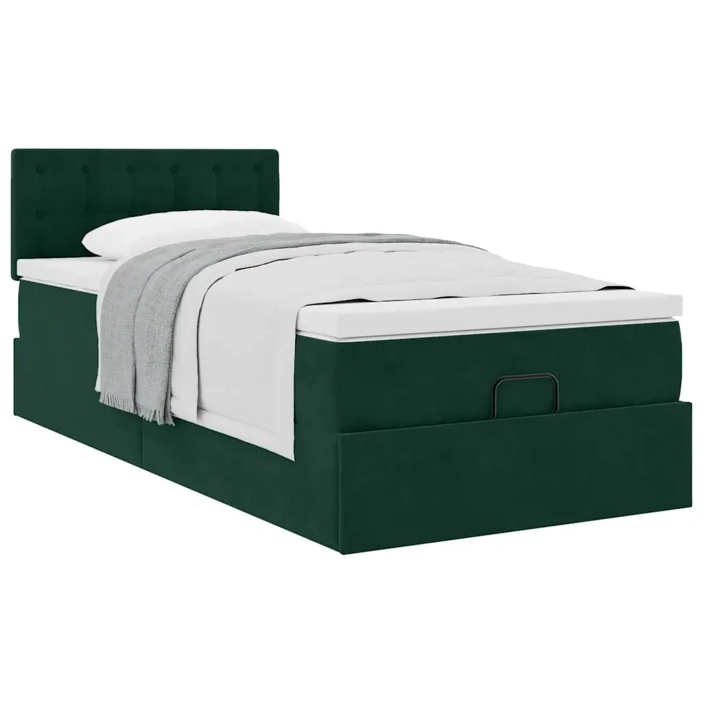 Struttura Letto Pouf con Materasso 90x190 cm in Velluto