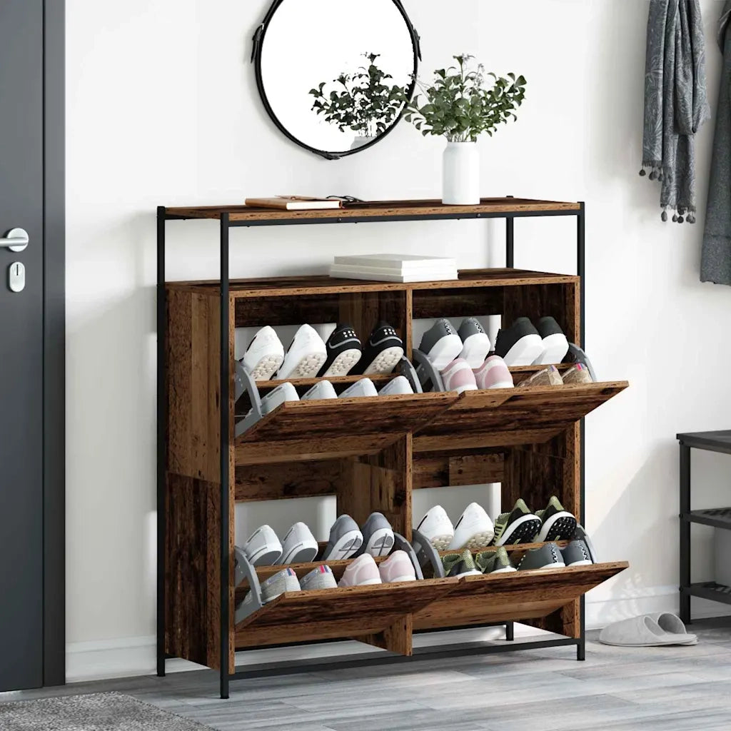 Scarpiera | Mobile per scarpe con porta Legno vecchio 100 x 34 x 112 cm
