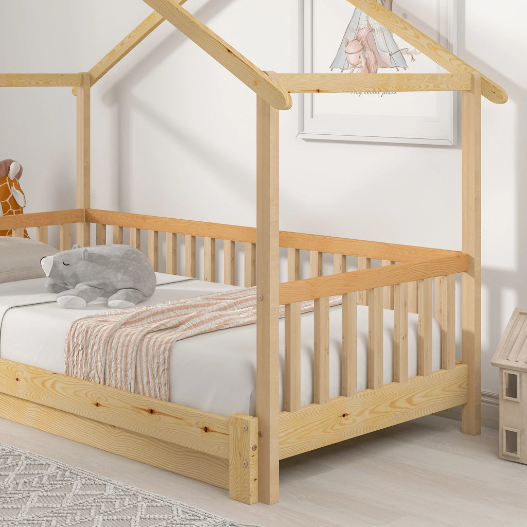 Letto a casa espandibile legno massello 200x180 cm