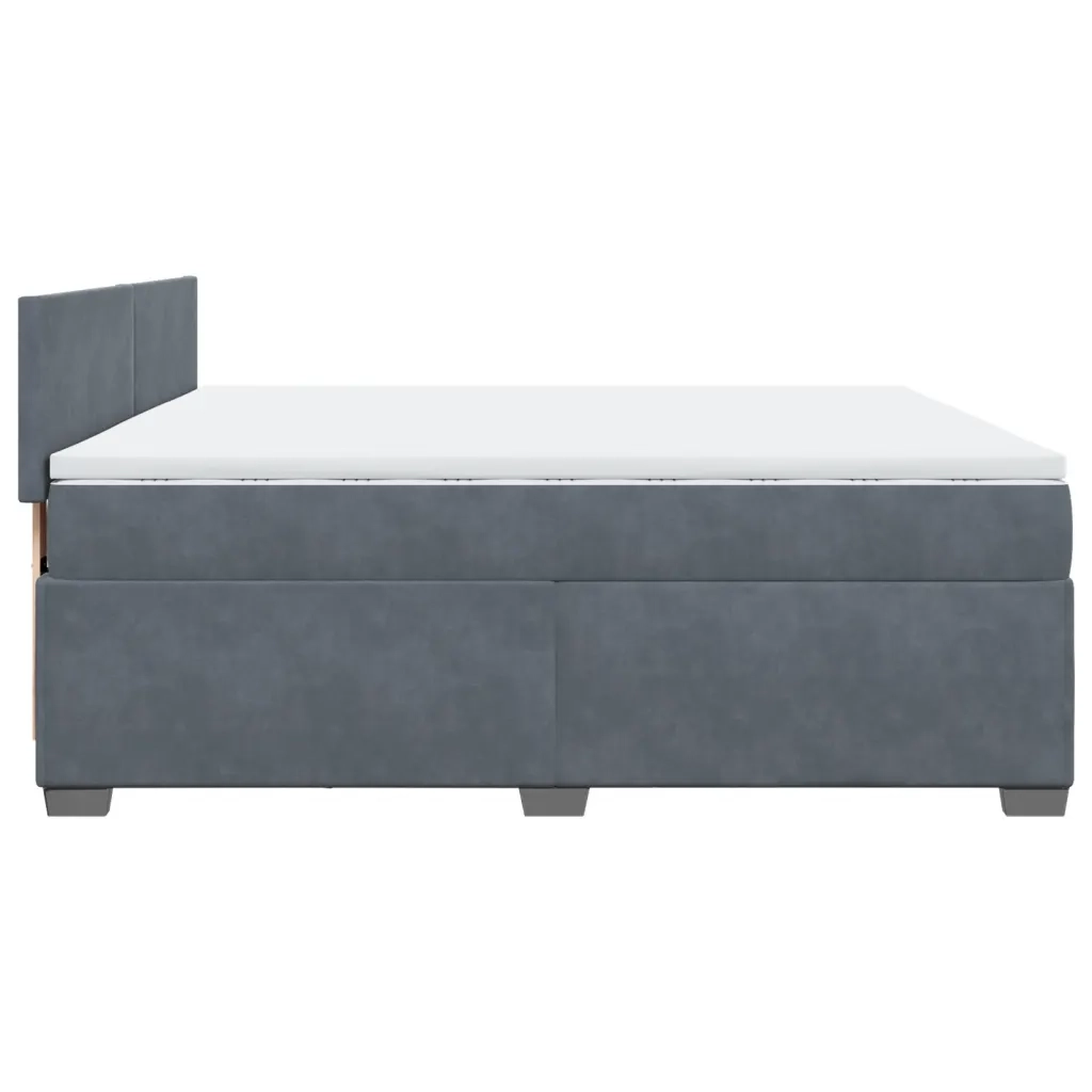 Giroletto a Molle con Materasso Grigio Scuro 200x200 cm Velluto 3286397