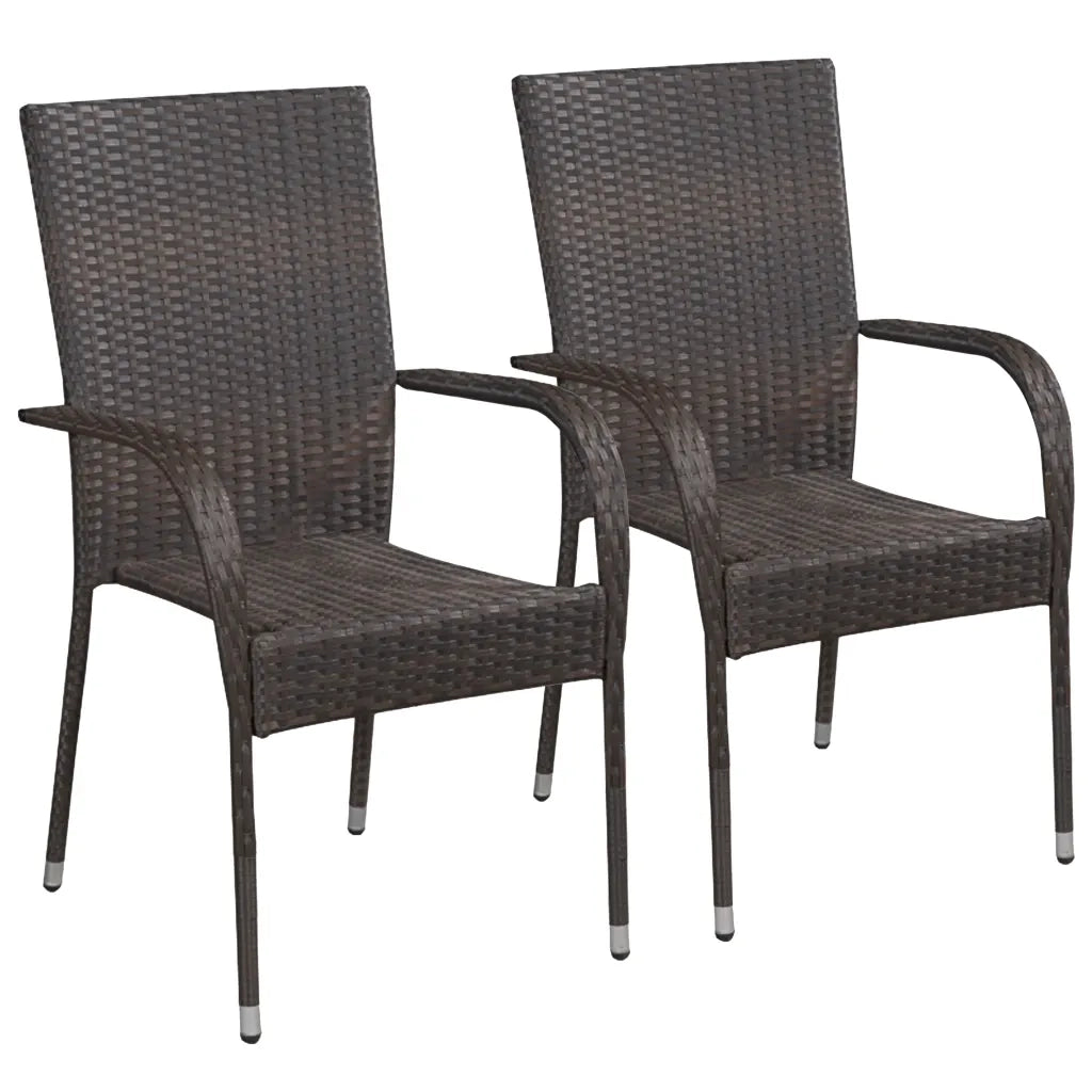 Set Mobili da Pranzo per Giardino 3 pz Polyrattan Marrone 3072481