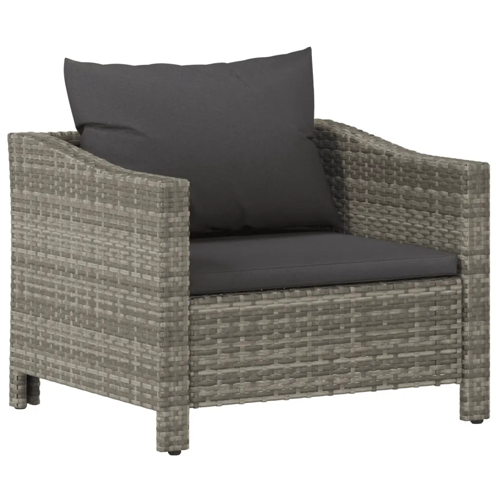 Set Divani da Giardino 8 pz con Cuscini in Polyrattan Grigio 3187285