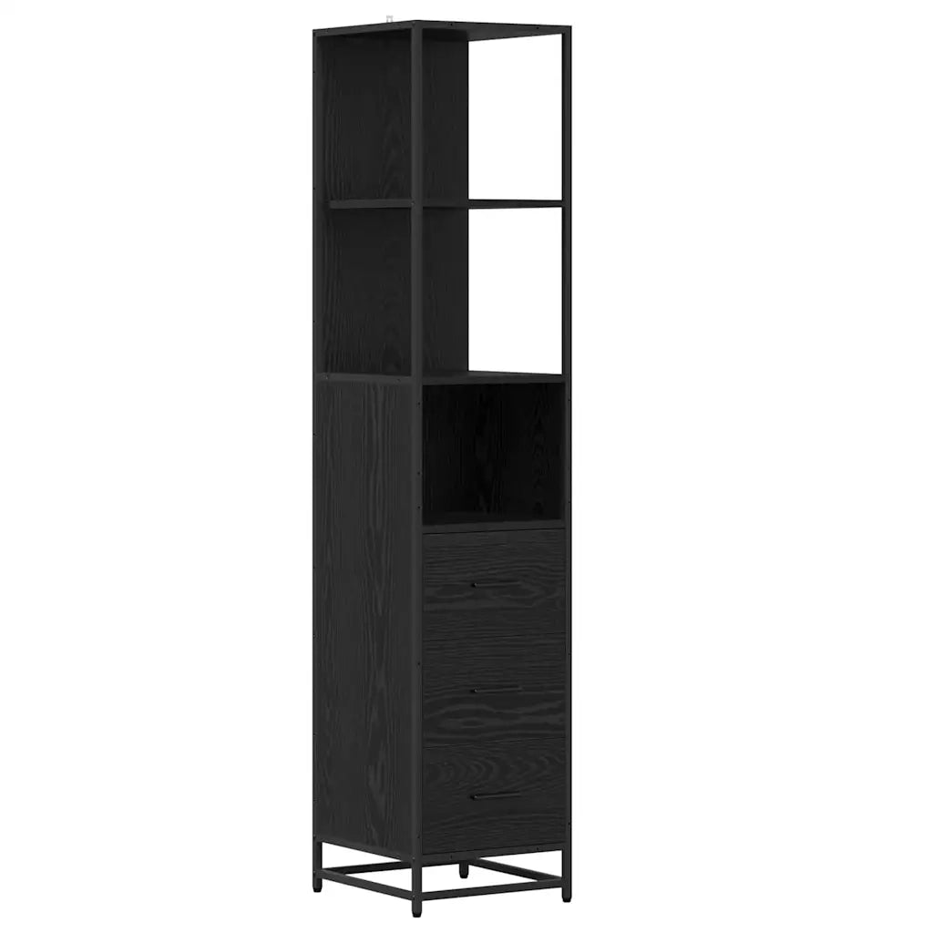 Set di mobili per il bagno 4 pcs Rovere Nero Legno multistrato 3402331