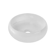 Lavabo da appoggio rotondo 36 cm in ceramica bianca lucida