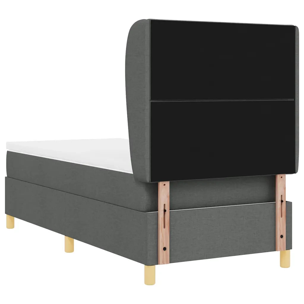 Letto a molle con testiera Grigio scuro 200 x 90 cm Tessuto 3340796