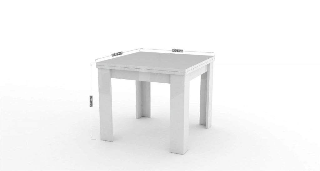Tavolo da pranzo con apertura a Airin, Made in Italy, Consolle ausiliare da cucina, Tavoloallungabile, cm 90x90h75, Cemento