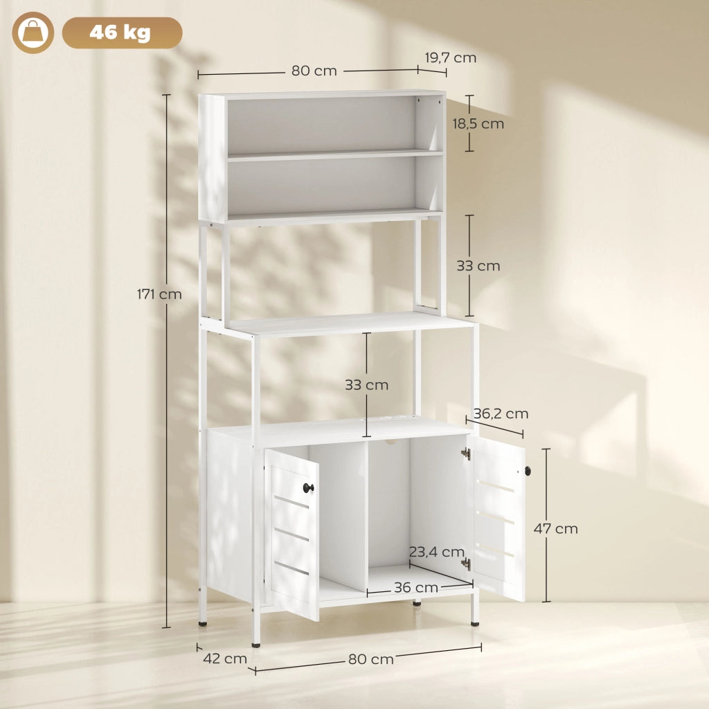 Mobile da Cucina con Presa di Corrente ¨C Xylo ¨C 2 Porte USB 2 Ante Scomparti Bianco