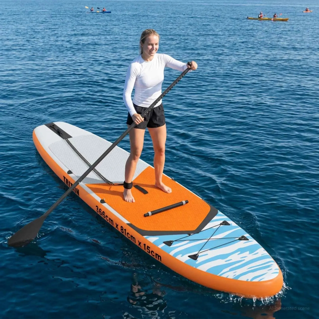 SUP Board con Seggiolino 2-in-1 TRITON 366 x 81 x 15 cm Blu per 42039134