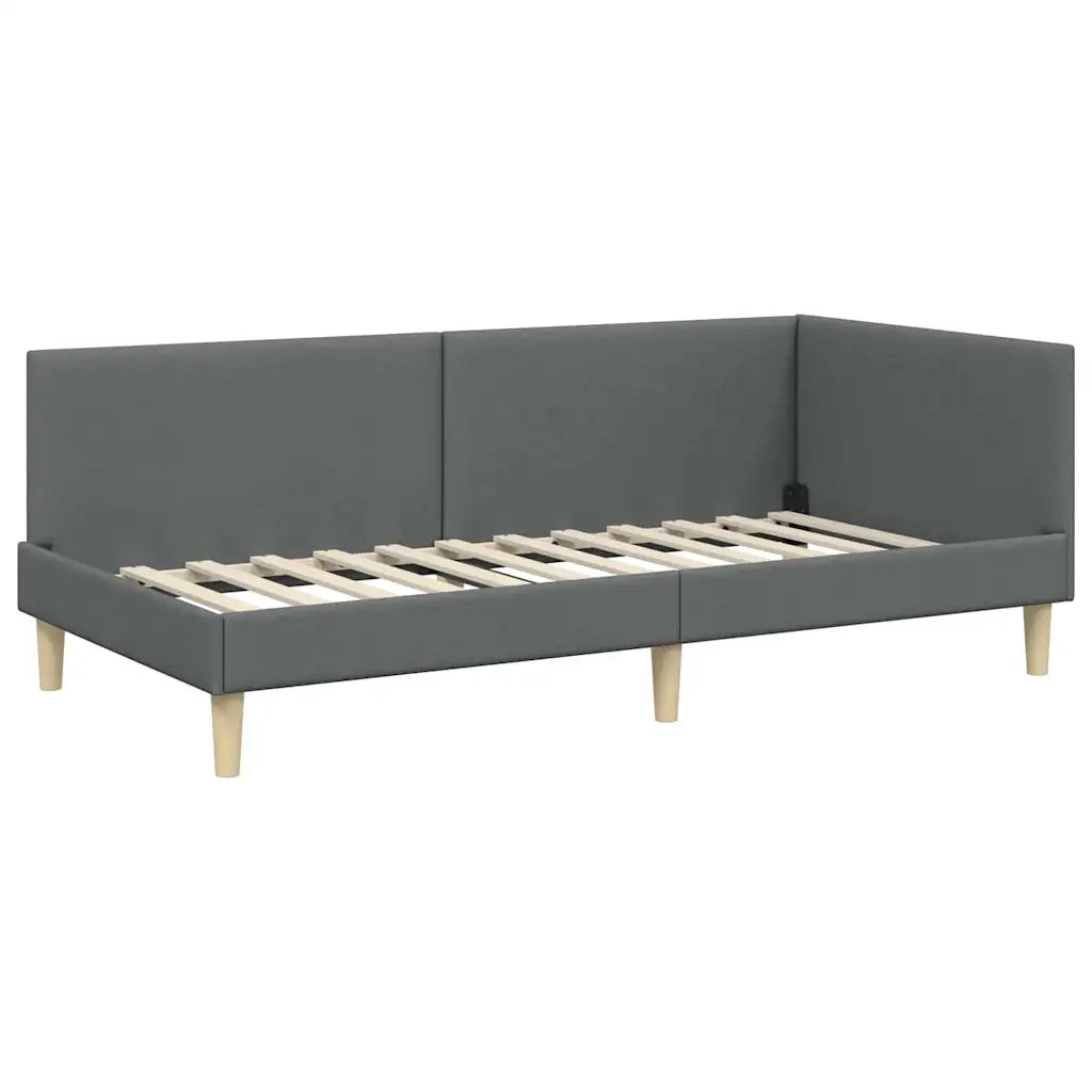 vidaXL Cornice del letto ad angolo Altro Grigio scuro 90 x 190 cm