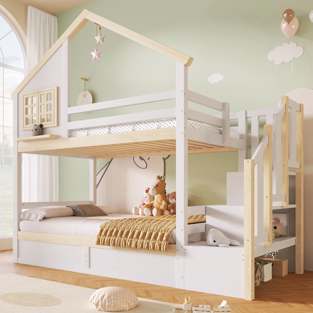 Letto a Soppalco con Contenitore Idraulico ¨C MINIMAL ¨C Bianco, 90x200 cm