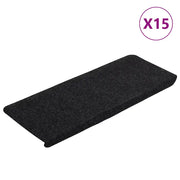 Tappetini Autoadesivi per Scale 15 pz | Gradini per Scale 65x24,5x3,5 cm Nero