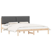 Letto matrimoniale | Letto per adulti | Letto con Testiera Rivestita Grigio scuro 180 x 200 cm