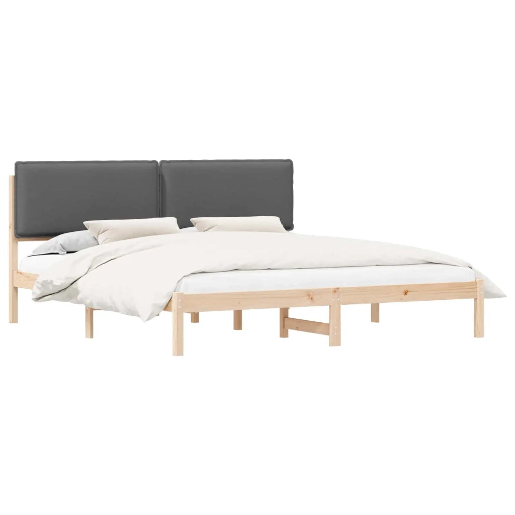 Letto matrimoniale | Letto per adulti | Letto con Testiera Rivestita Grigio scuro 180 x 200 cm