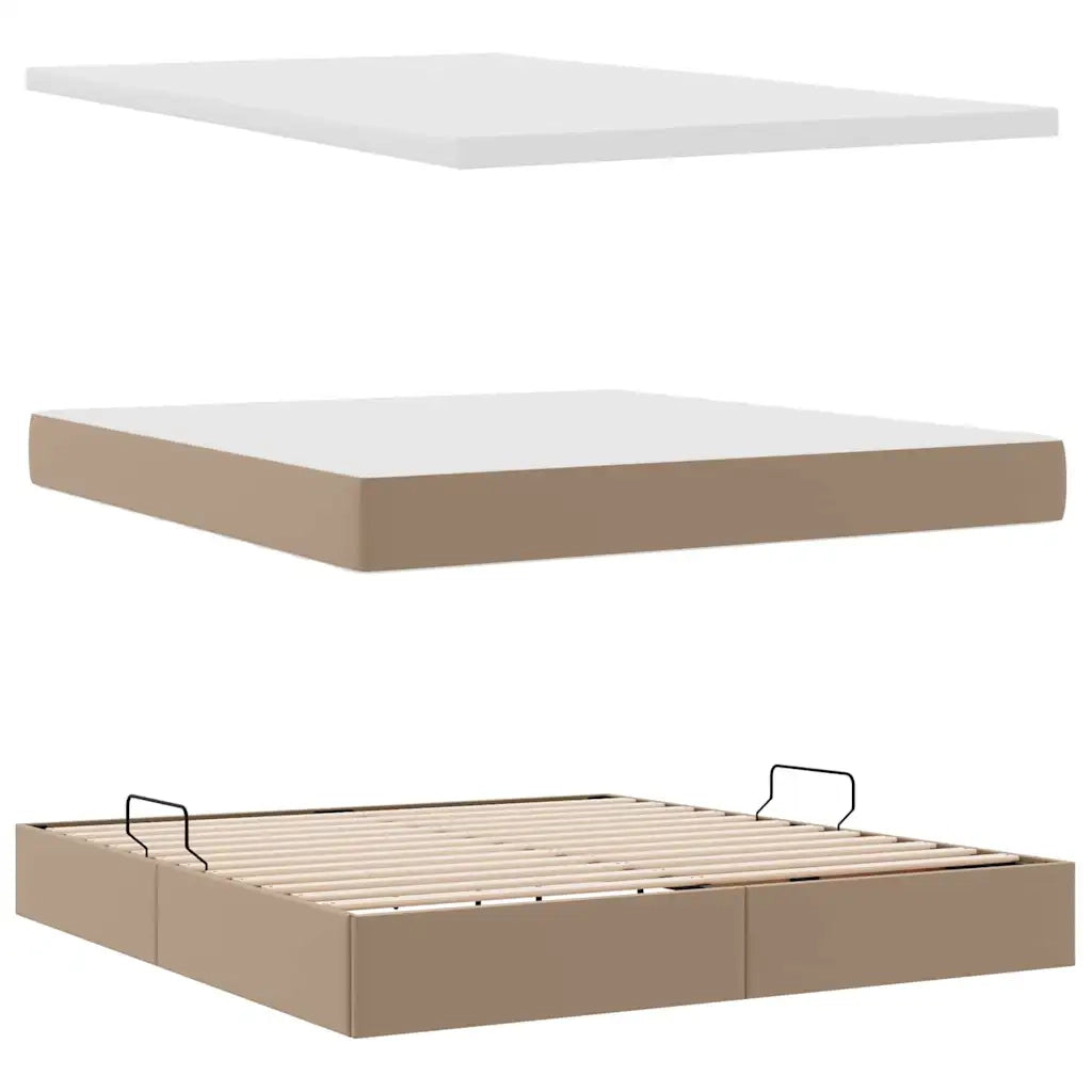 Letto con contenitore e materasso Cappuccino 180 x 200 cm 3370408