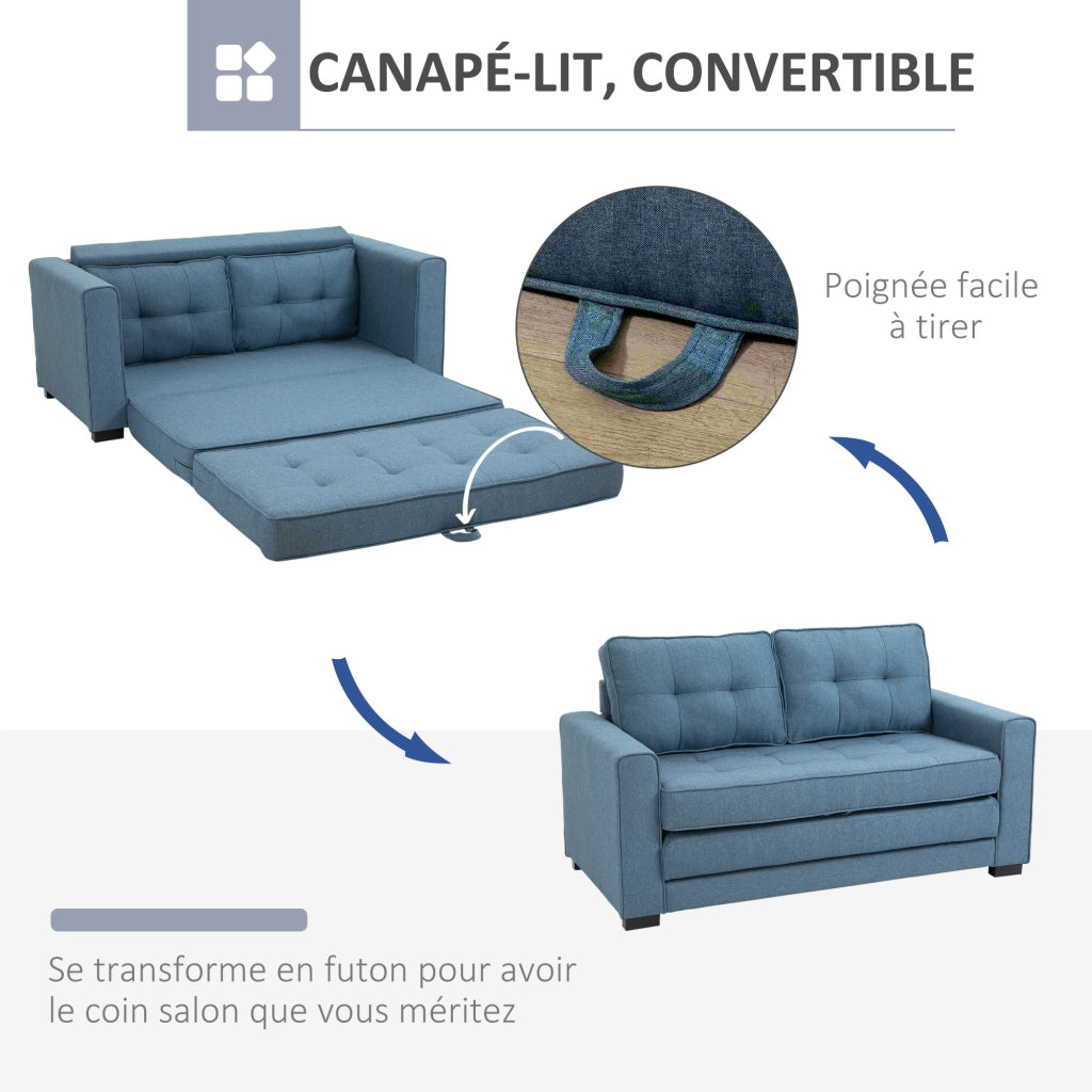 Divano letto 2 posti ¨C Minimal ¨C blu 147.5x75x85 cm