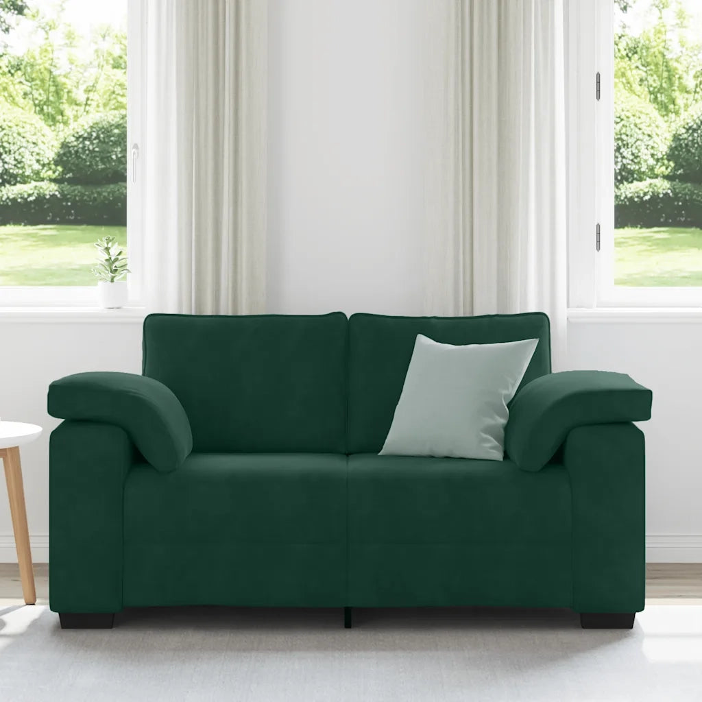 Divano Divanetto Verde Scuro 160x77x82 cm Velluto 4105259