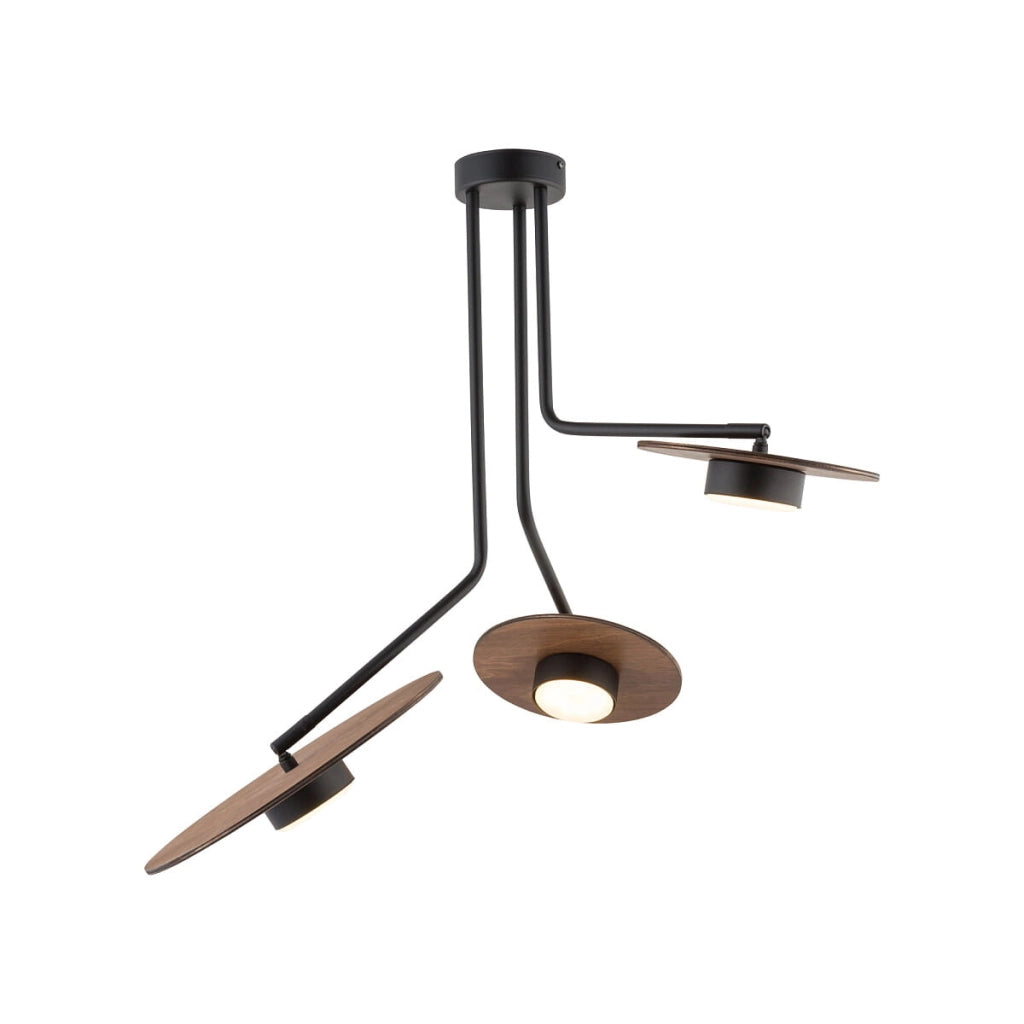 Plafoniera LED Nowodvorski DISK nera legno 72cm 3xGX53