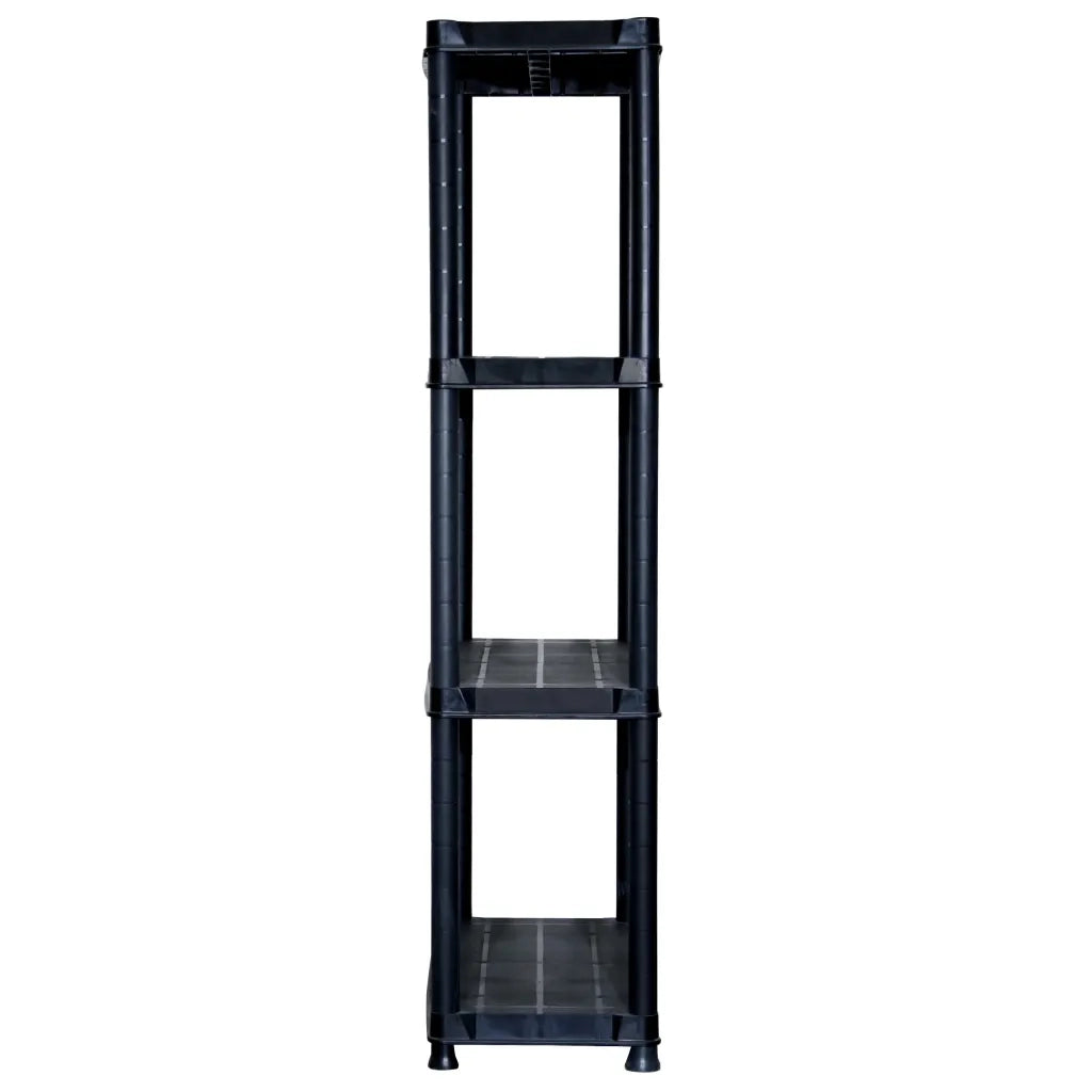 Scaffale a 4 Ripiani Nero 61x30,5x130 cm in Plastica 147683