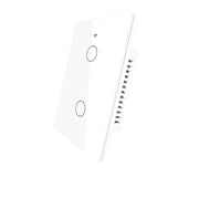 Interruttore Da Parete Touch 2 Tasti, WIFI 2.4G Matter, TUYA, Smart Life,Apple Home, Google Home, Alexa, SmartThings 10A, AC 90-250V, 50/60HZ, 120X72X38mm, IP20, Bianco