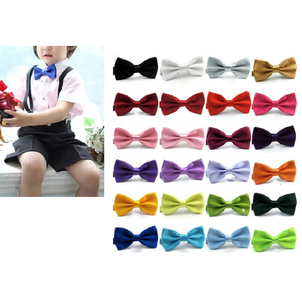 Trade Shop - Papillon Cravattino Bambino Seta Raso Bimbo Farfalla Per Cerimonie Vari Colori -