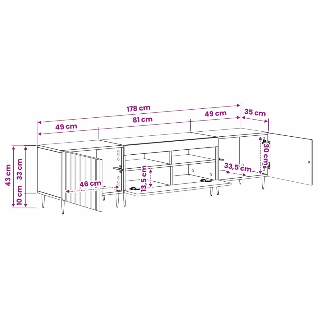 Mobile TV LED a 5 pezzi Rovere Sonoma Legno ingegnerizzato 3416516