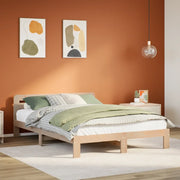 Letto senza Materasso-Struttura Letto 135x190 cm in Legno Massello di Pino 983096