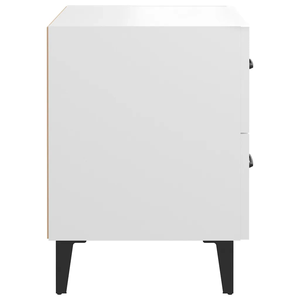 Set di 2 Comodini | Armadio da Notte | Mobiletto da notte Bianchi 40x35x47,5 cm