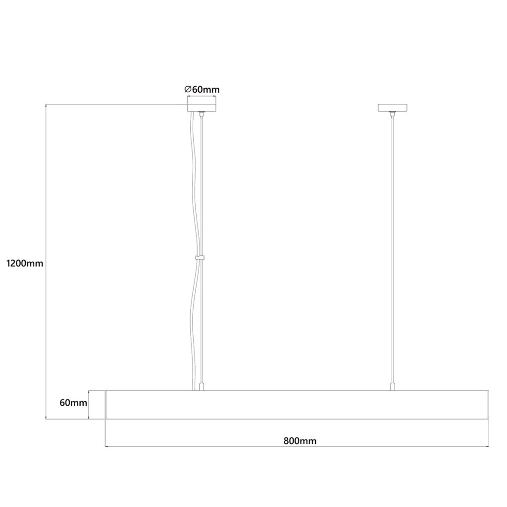 Lampada sospensione bianca lineare 80cm LED 32W CCT