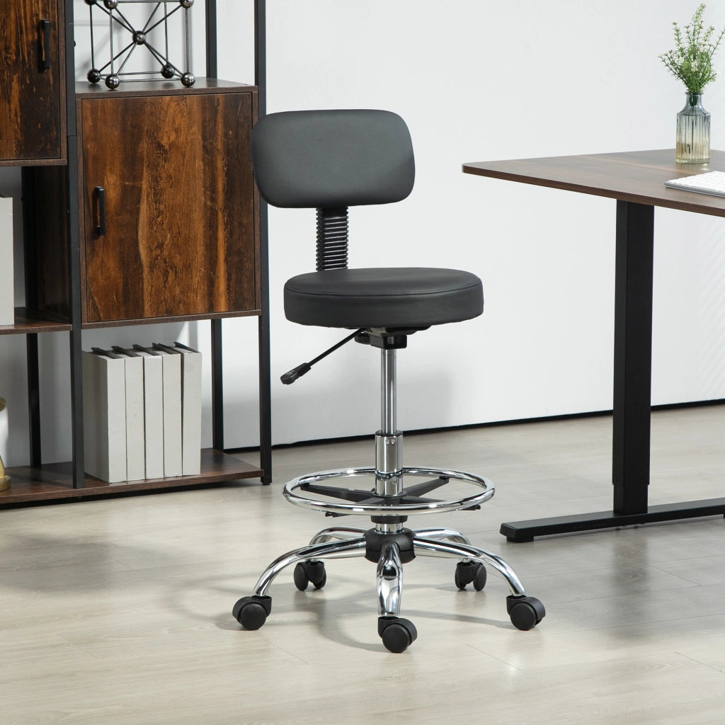 Sedia da Ufficio ¨C Minimal ¨C Nera in Similpelle e Metallo
