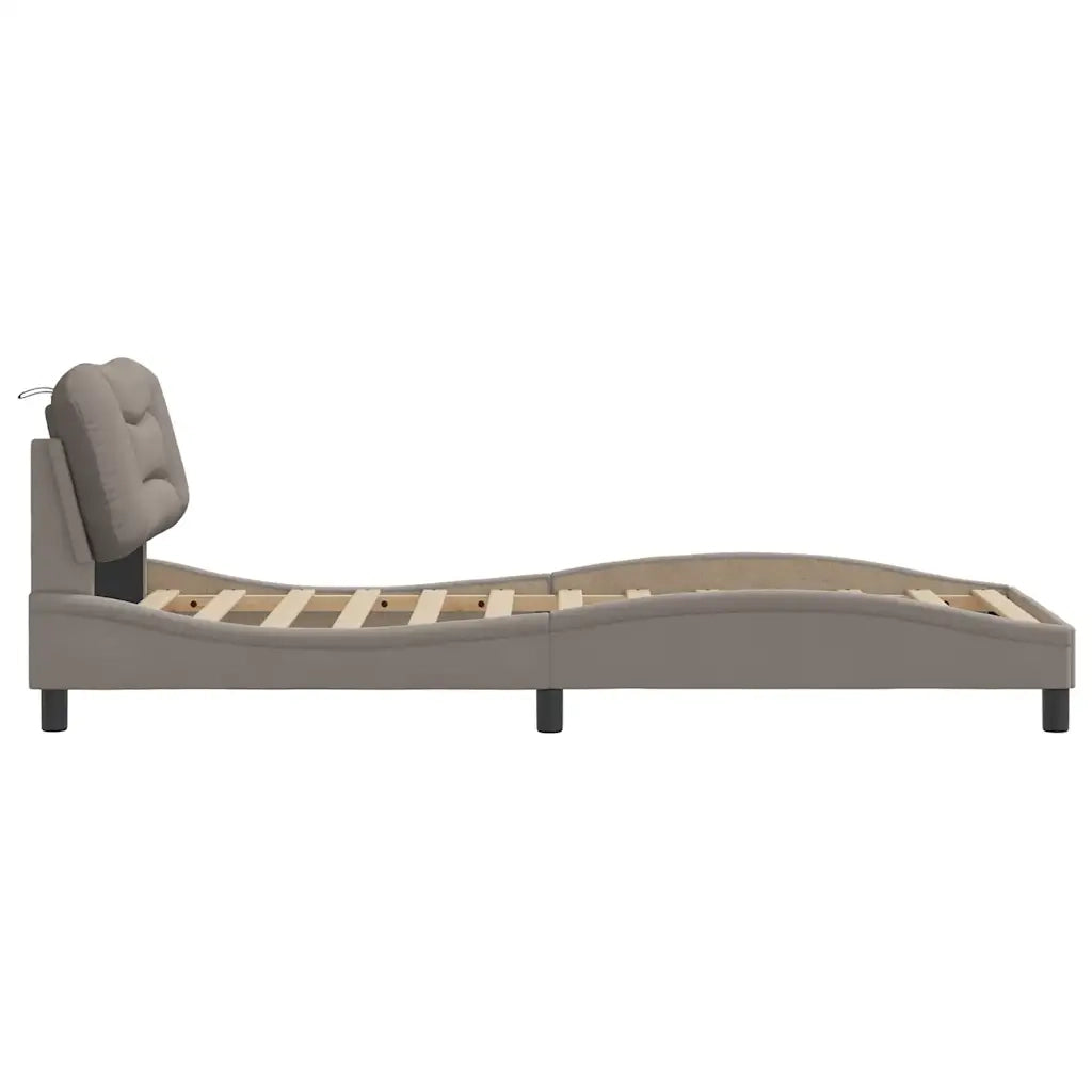 Giroletto senza Materasso Hvar Tortora 90x190 cm Tessuto