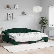 Divano Letto con Letto Estraibile Verde Scuro 80x200cm Velluto 3197296