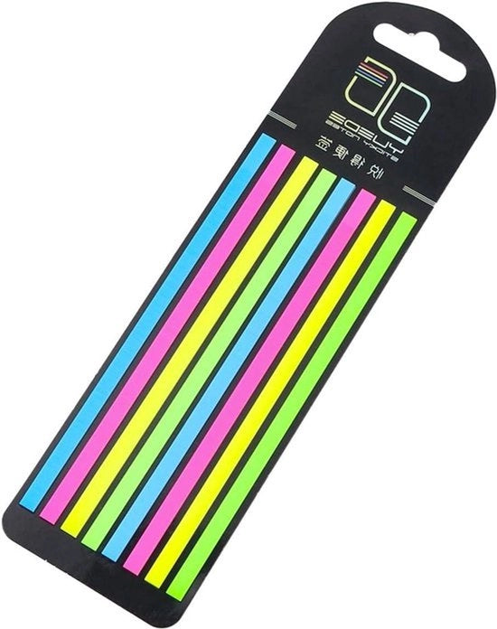 Nota da attaccatura - Note adesive - Descrivibile - Ufficio - Strisce di segnalazione - Adatto per Bloc-notes - Colorato - Fluorescente - Pacchetto da 4 Piccole etichette a bandiera