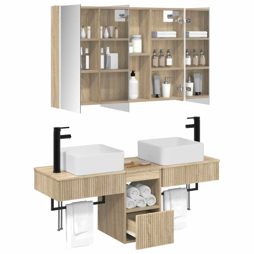 Set di Armadi da Bagno 4 pcs Rovere Sonoma 103,5 x 15,5 x 70 cm 3406305
