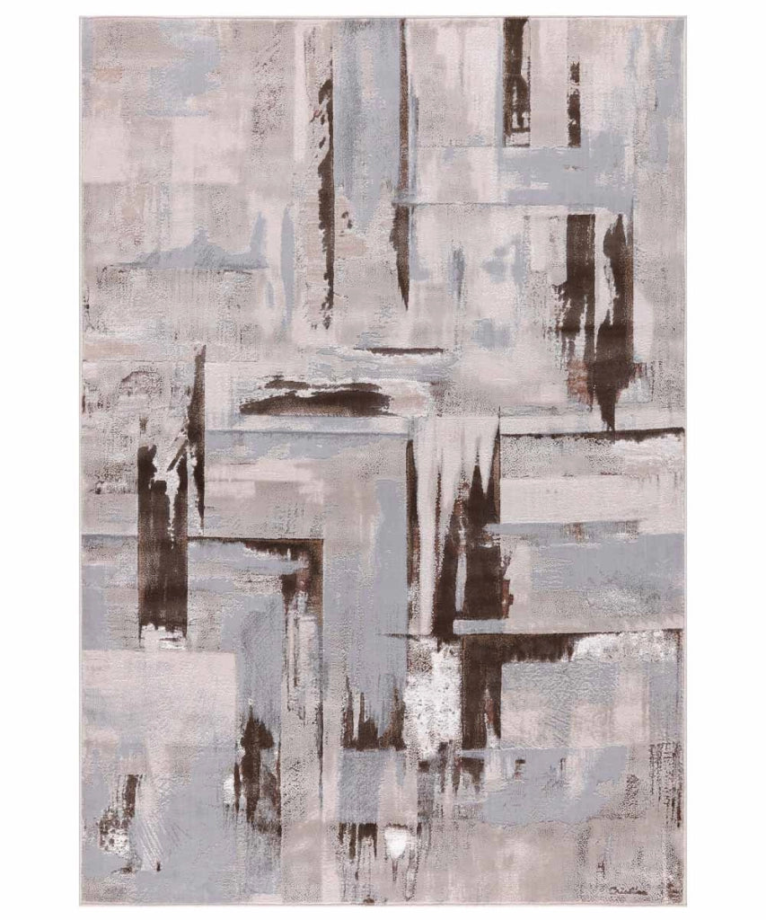 Tappeto NEVADA 9160 grigio e marrone cm.140x200 disegno astratto moderno