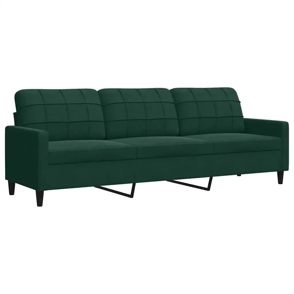 Set di Divani 3 pz con Cuscini e Rinforzi Verde scuro Velluto 3278503