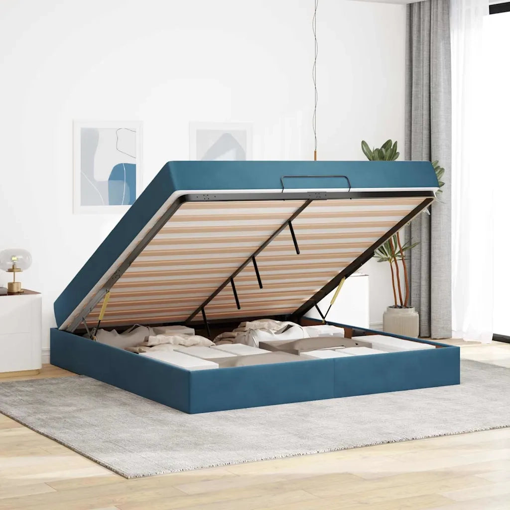 Struttura letto con materasso 2 pcs Blu Velluto 3399580