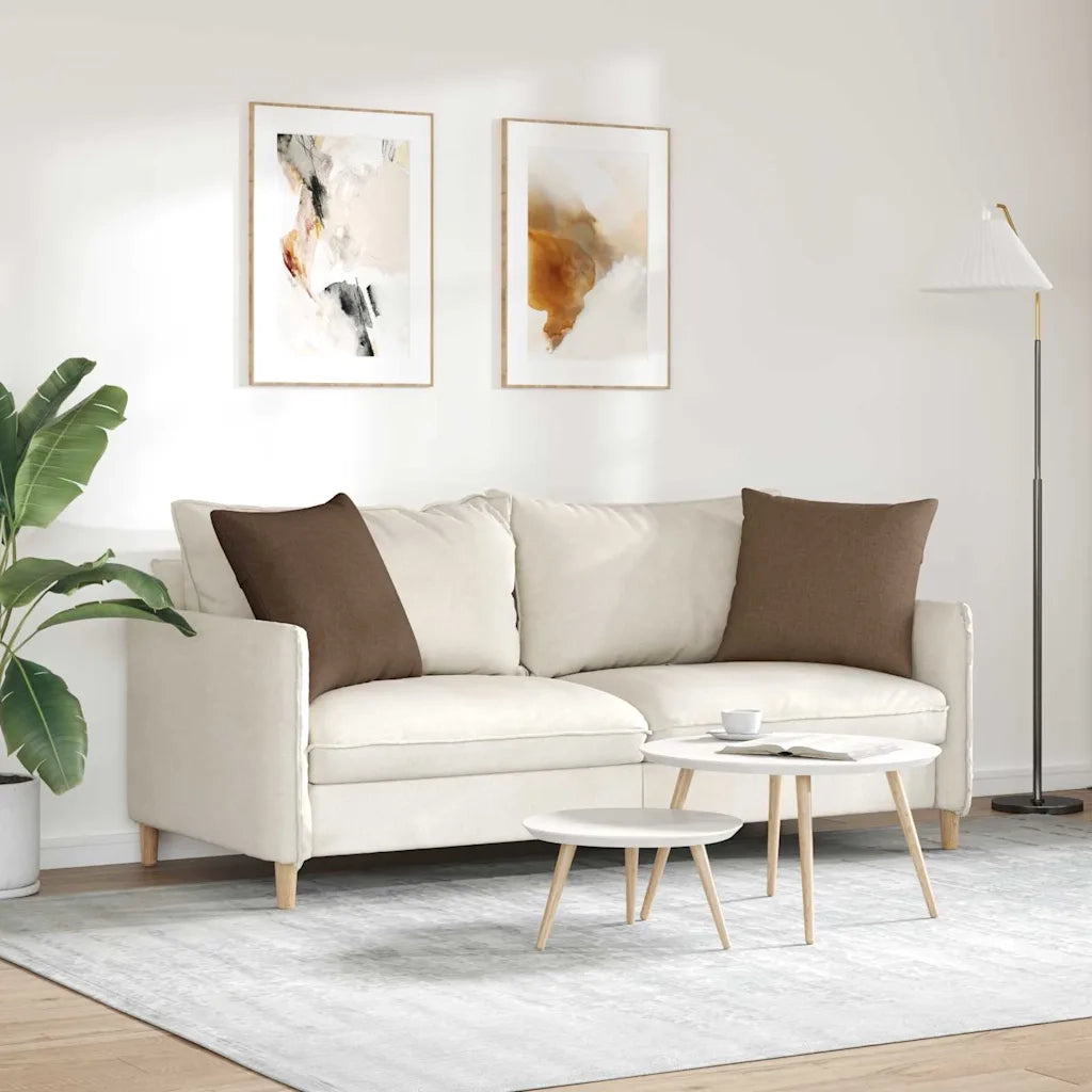 Cuscini da Divano 2 pz | Cuscini per sedie Marrone 50 x 50 cm Tessuto
