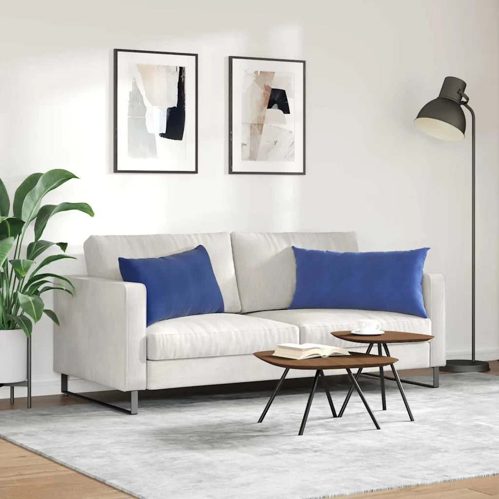 Cuscini da Divano 2 pcs Blu Polizia 80 x 40 cm Tessuto in Cords 42013724