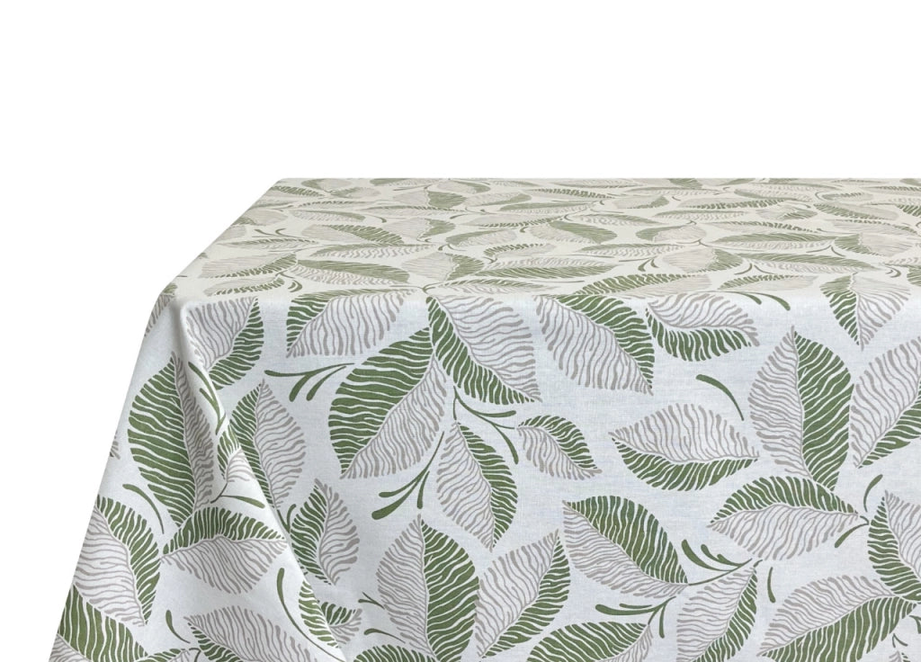 Tovaglia Per Salotto Cucina Tavolo 100% Cotone Made In Italy Jungle RP - 140x140 - Verde