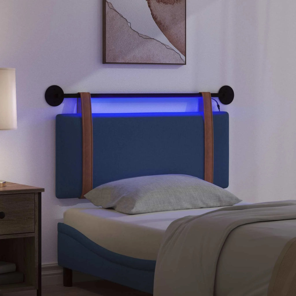 Testiera sospesa Con luce LED Blu PU Antico 3423902