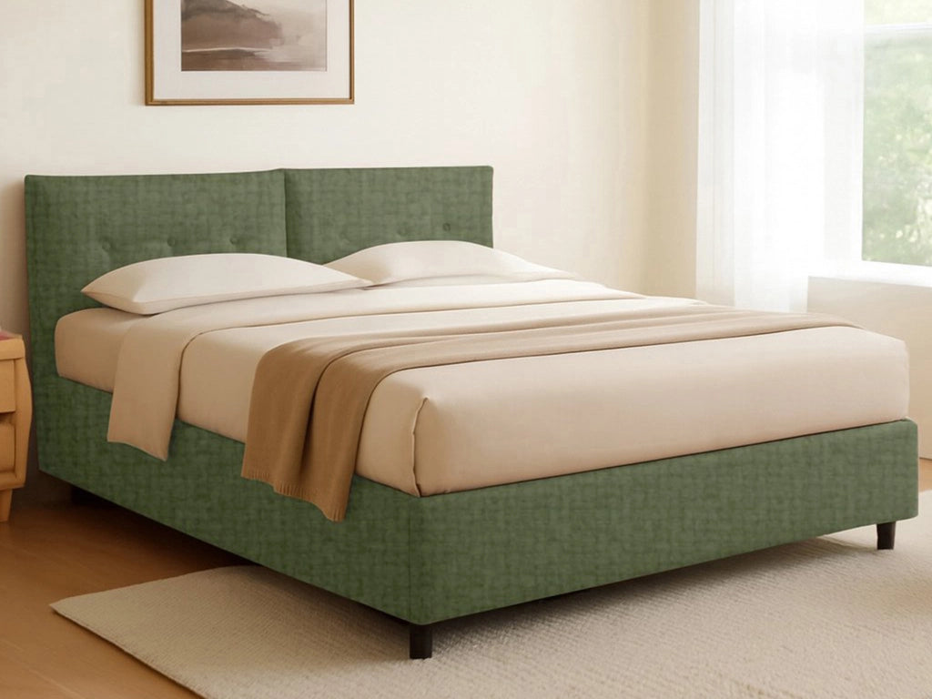 Truro, Letto Singolo Sfoderabile Made in Italy, Verde