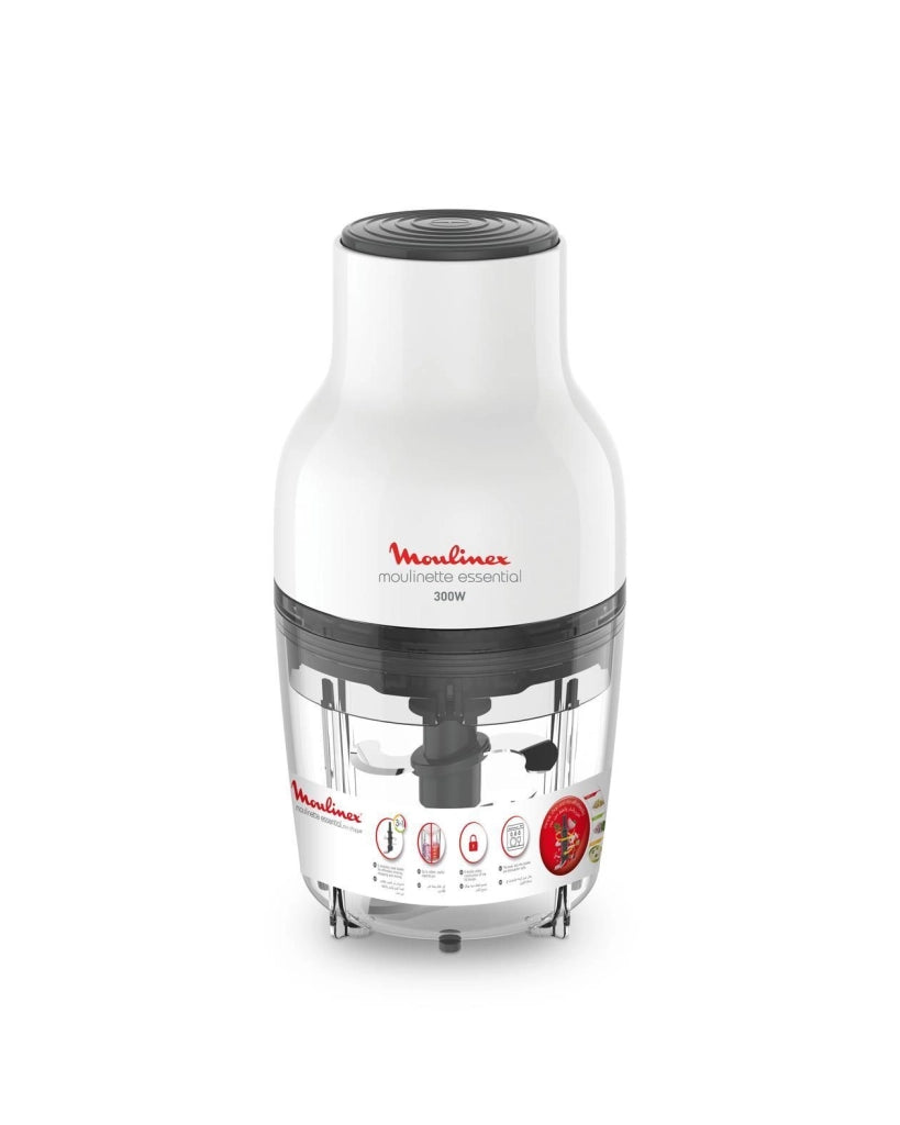 Moulinex DJ520110 Moulinette Essential Mini Tritatutto 3 in 1 300W 0,4 L 4 lame colore Bianco