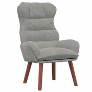 Poltrona | Sedia Relax Grigio chiaro 69 x 74 x 93 cm Velluto